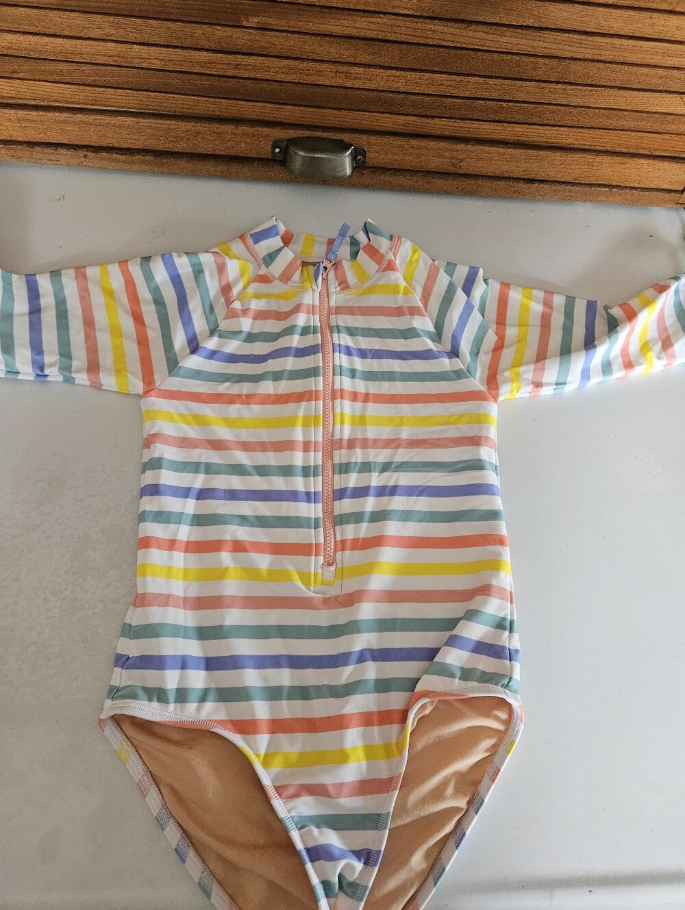 NWOT Kids Crewcuts Rash Guard Rainbow Stripe